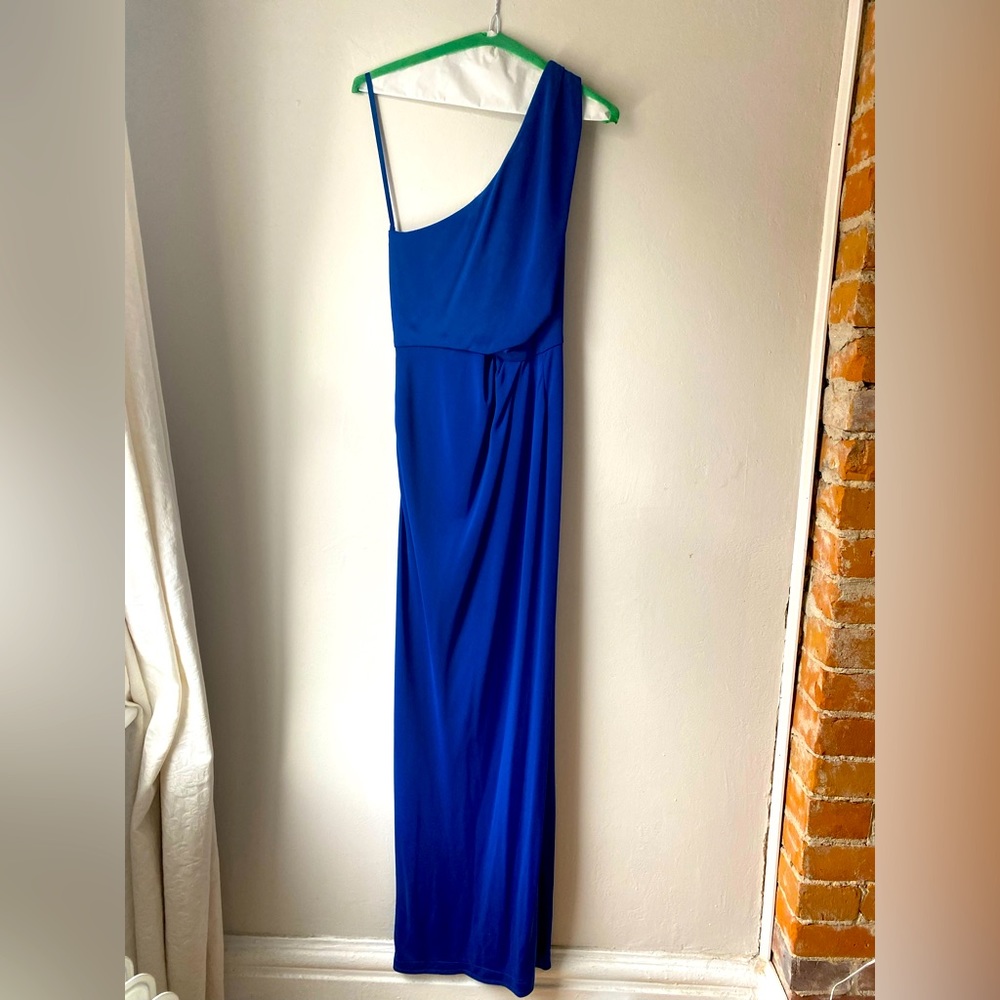 BCBG MAXAZRIA On Strap Electric Blue Gown, XS